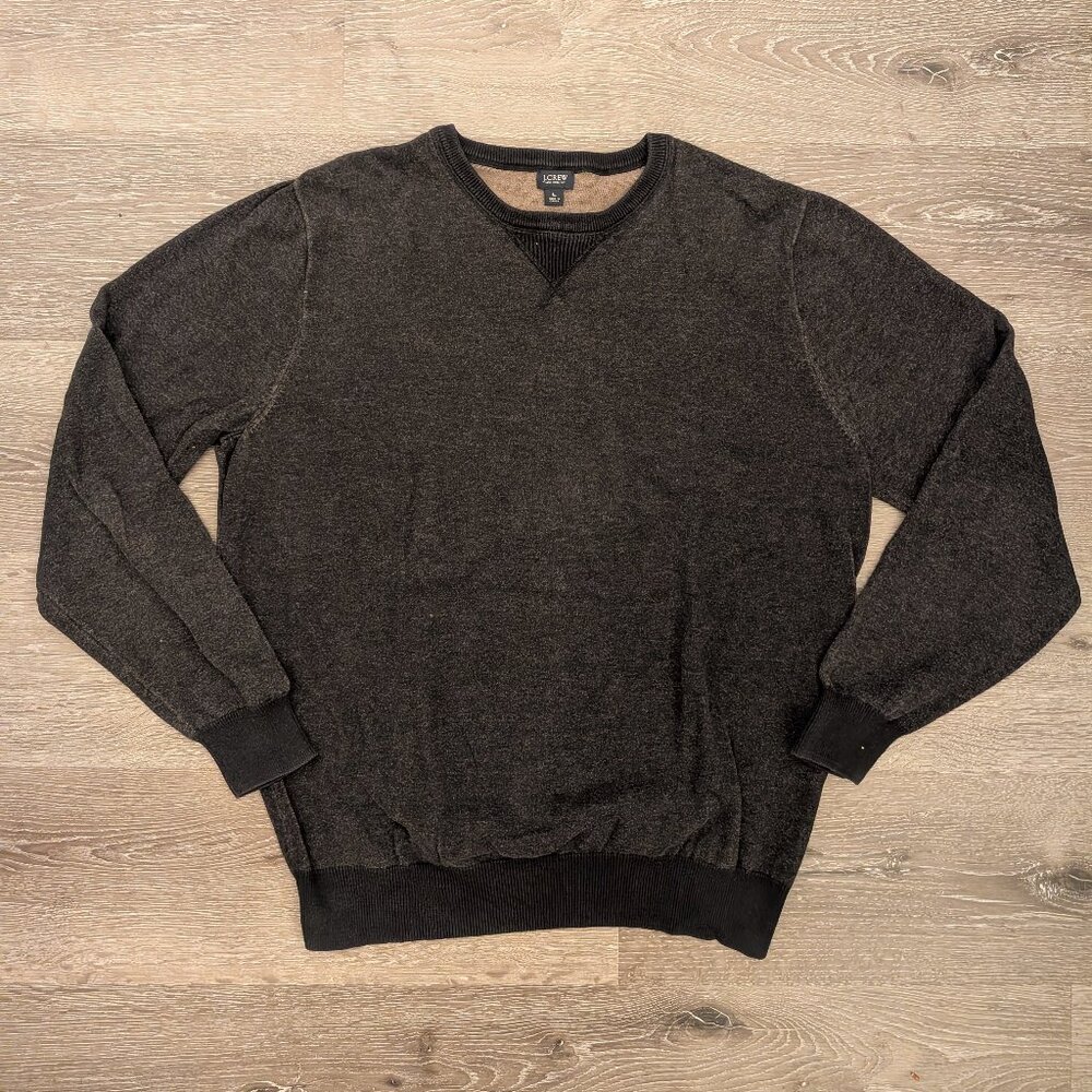 J Crew Black Cotton Pullover Sweater - Men's L